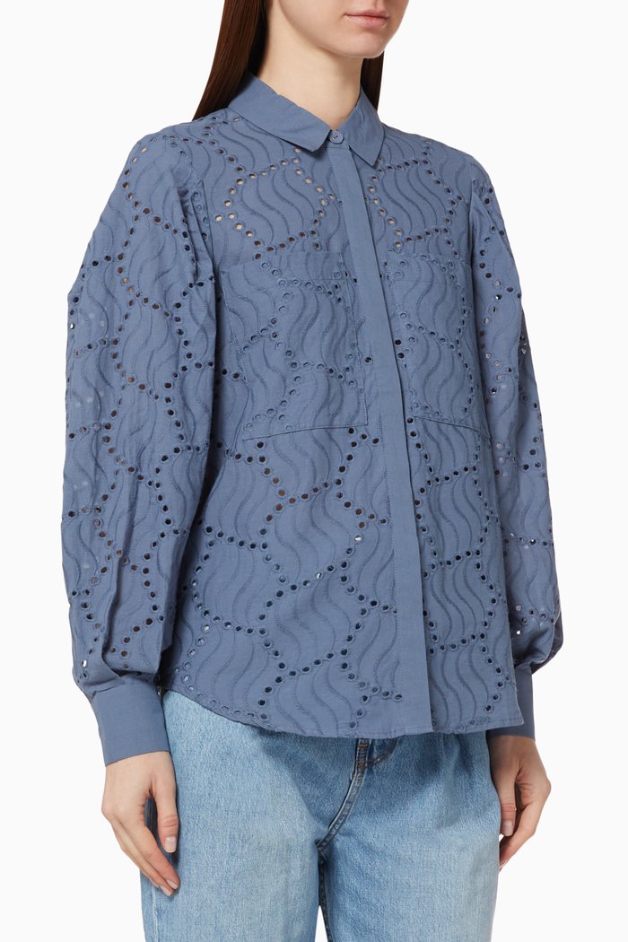 

Yasbim Broderie Anglaise Shirt, Blue