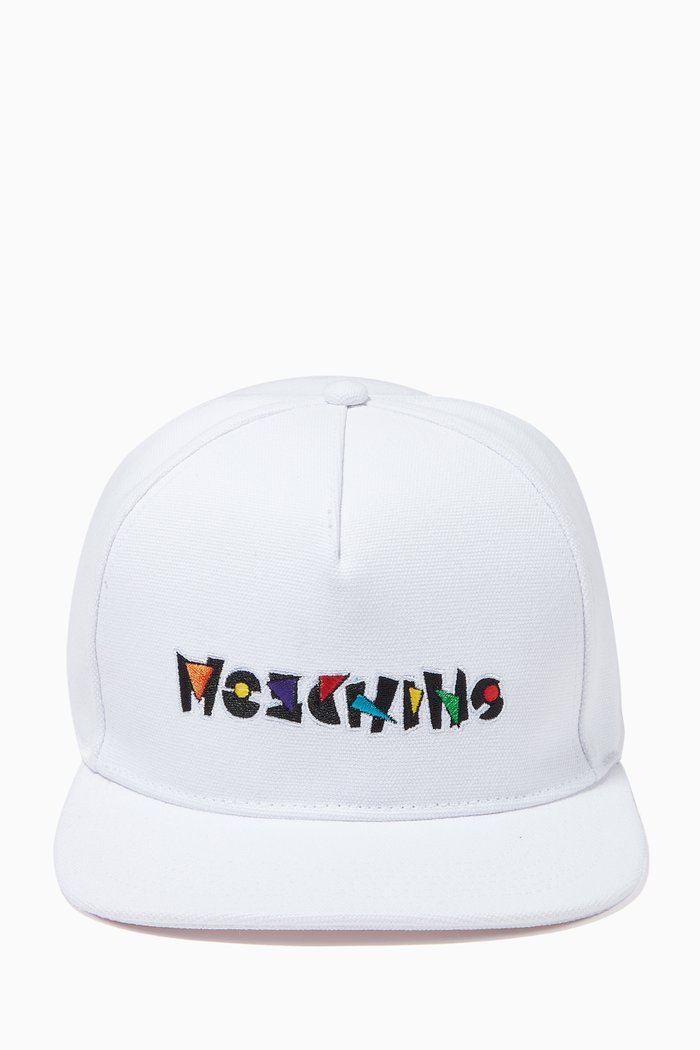

Art Deco Logo Cap in Canvas, White
