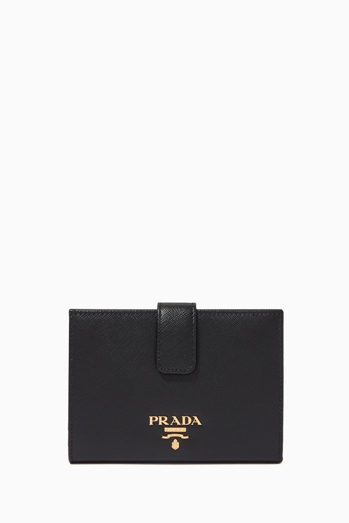 

Logo Wallet in Saffiano Leather, Black
