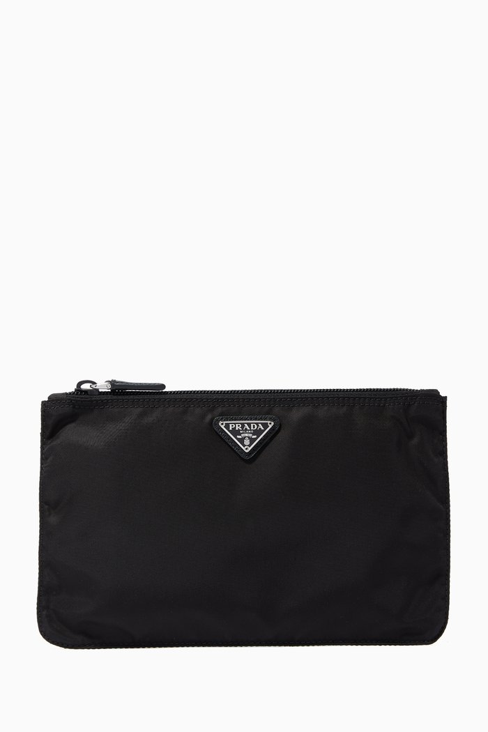

Triangle Logo Pouch in Nylon, Black