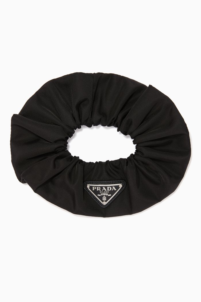 

Triangle Logo Nylon Scrunchie, Black
