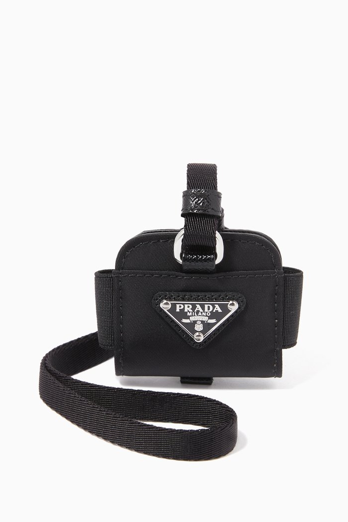 Triangle Logo Airpods Pro Case in Nylon, Black