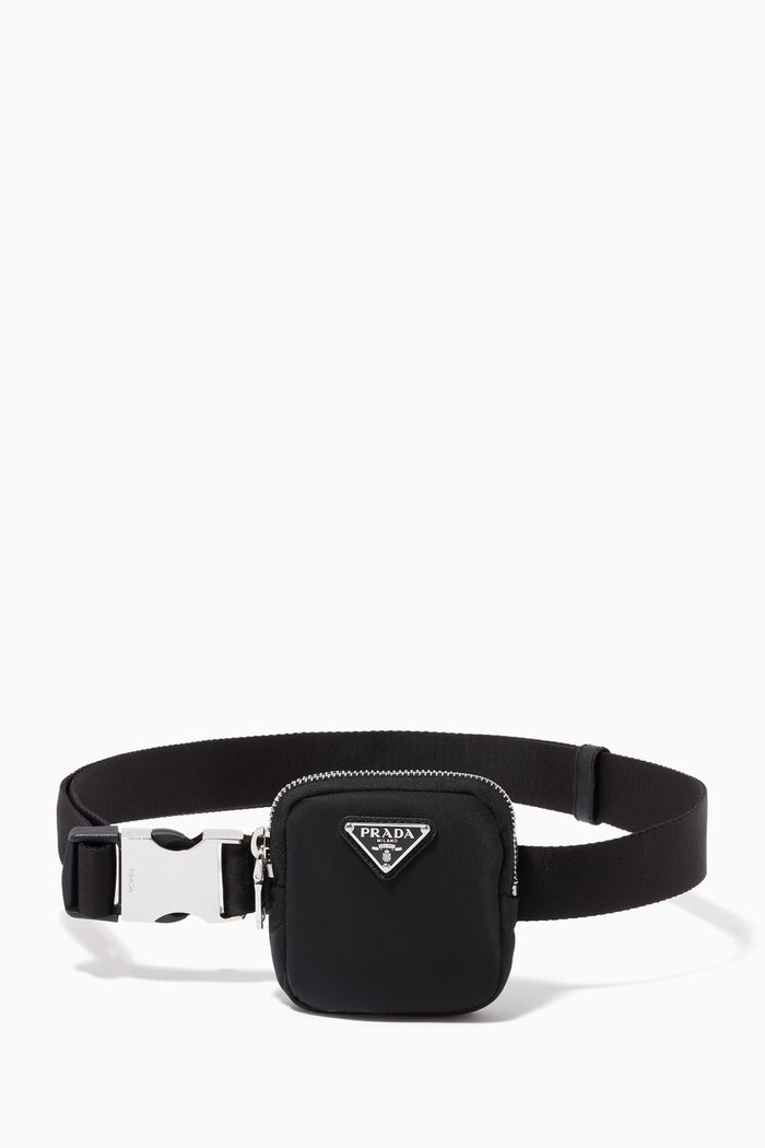 

Triangle Logo Belt in Woven Nylon, Black