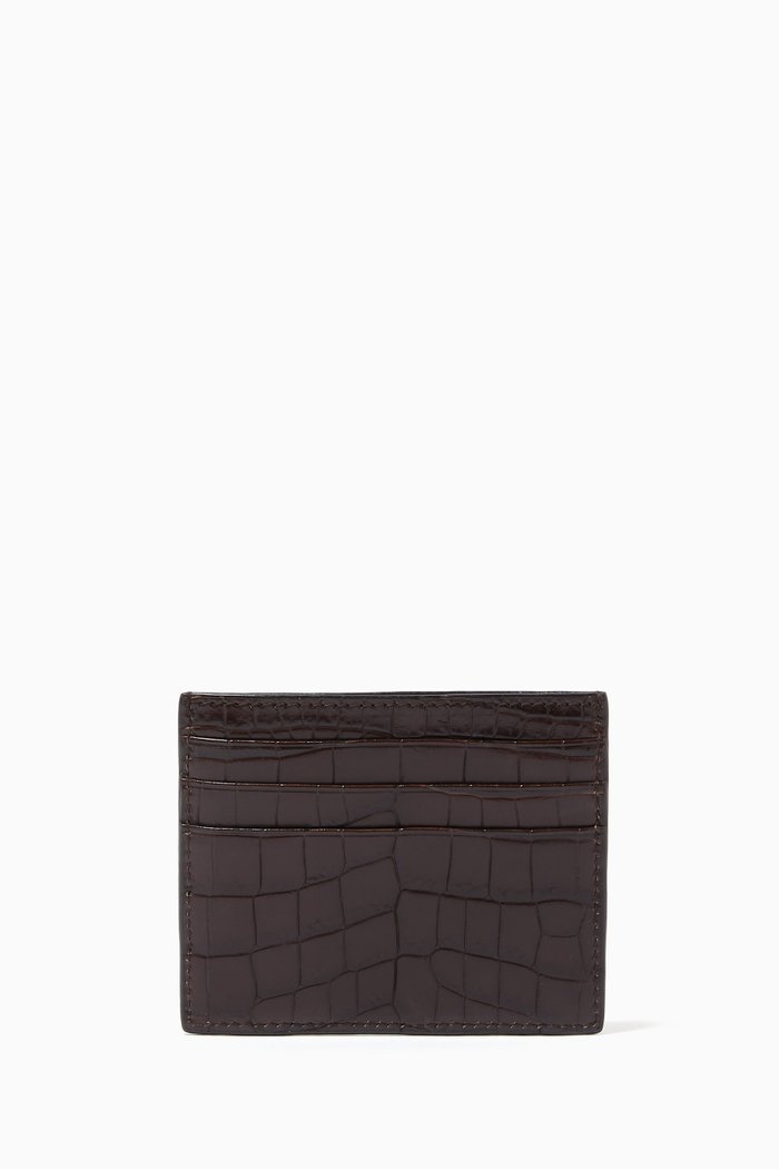 

Card Case in Crocodile, Brown