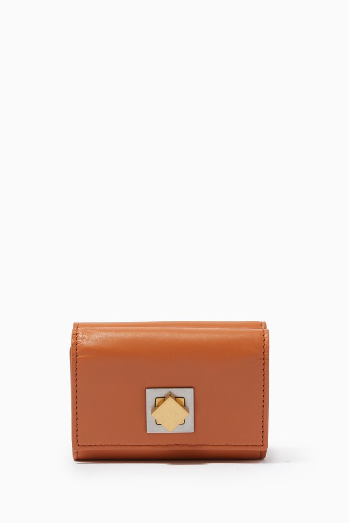 

Tri-fold Wallet in French Calf, Grey