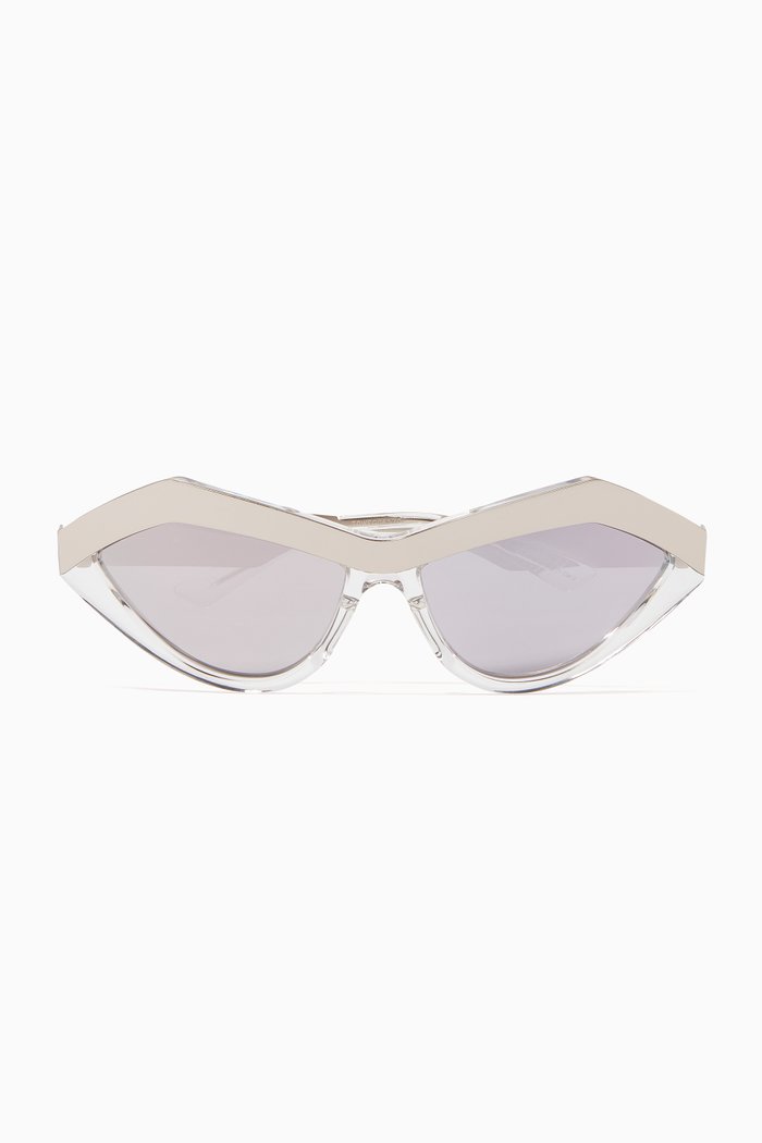 

Angular Cat-eye Sunglasses, Silver