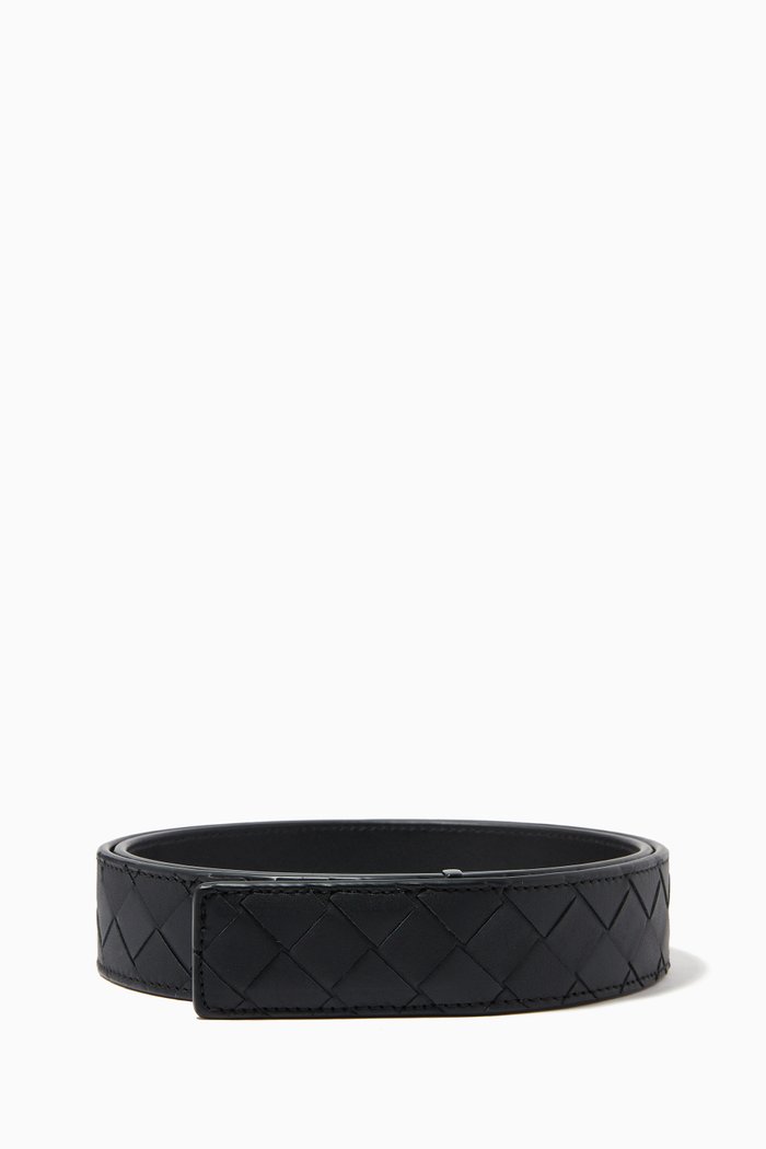

Belt in Intrecciato Matte Calfskin, 35mm, Black
