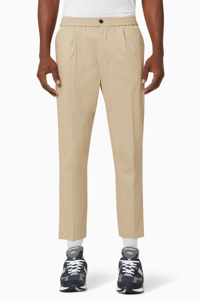 

Cotton Gabardine Cropped Trousers, Neutral