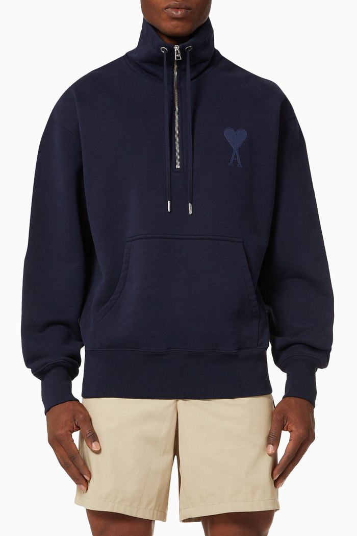 

Ami de Coeur Organic Cotton Zipped Sweatshirt, Blue