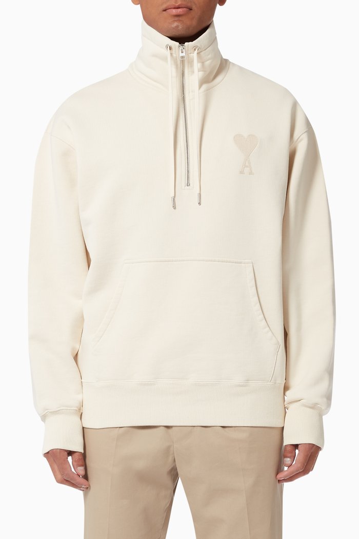 

Ami de Coeur Organic Cotton Zipped Sweatshirt, Neutral