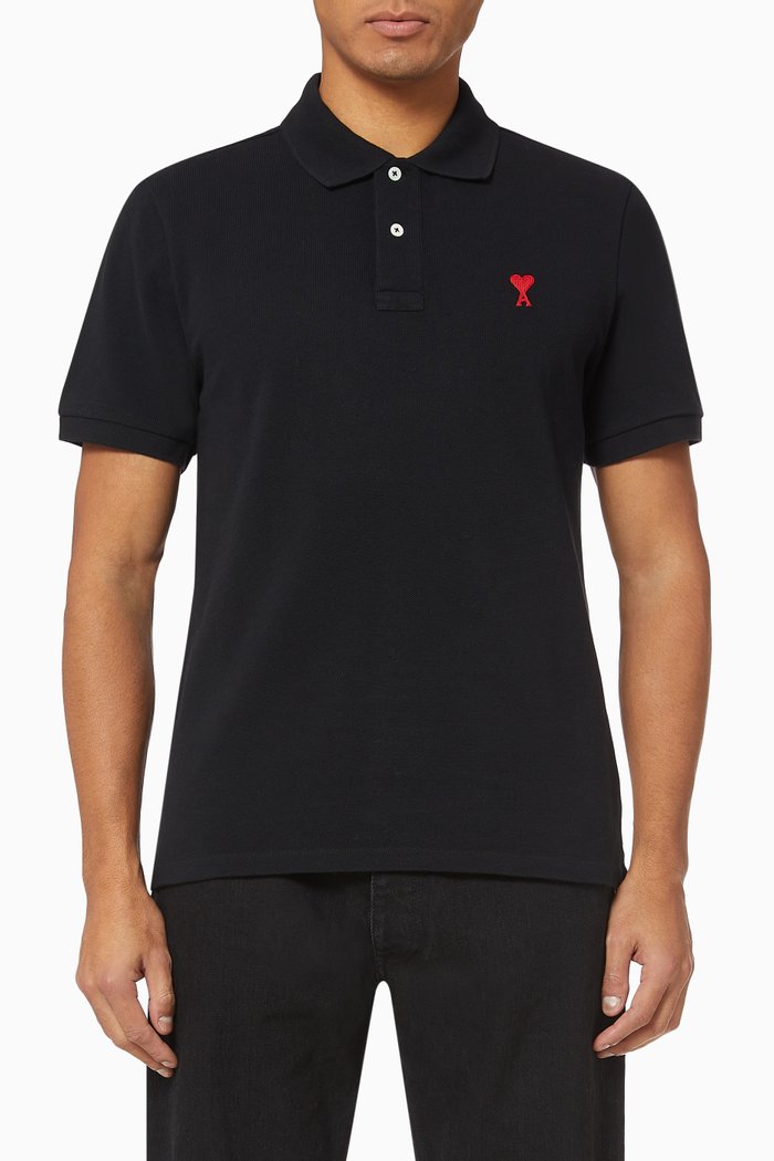 Ami de Coeur Polo Shirt, Black