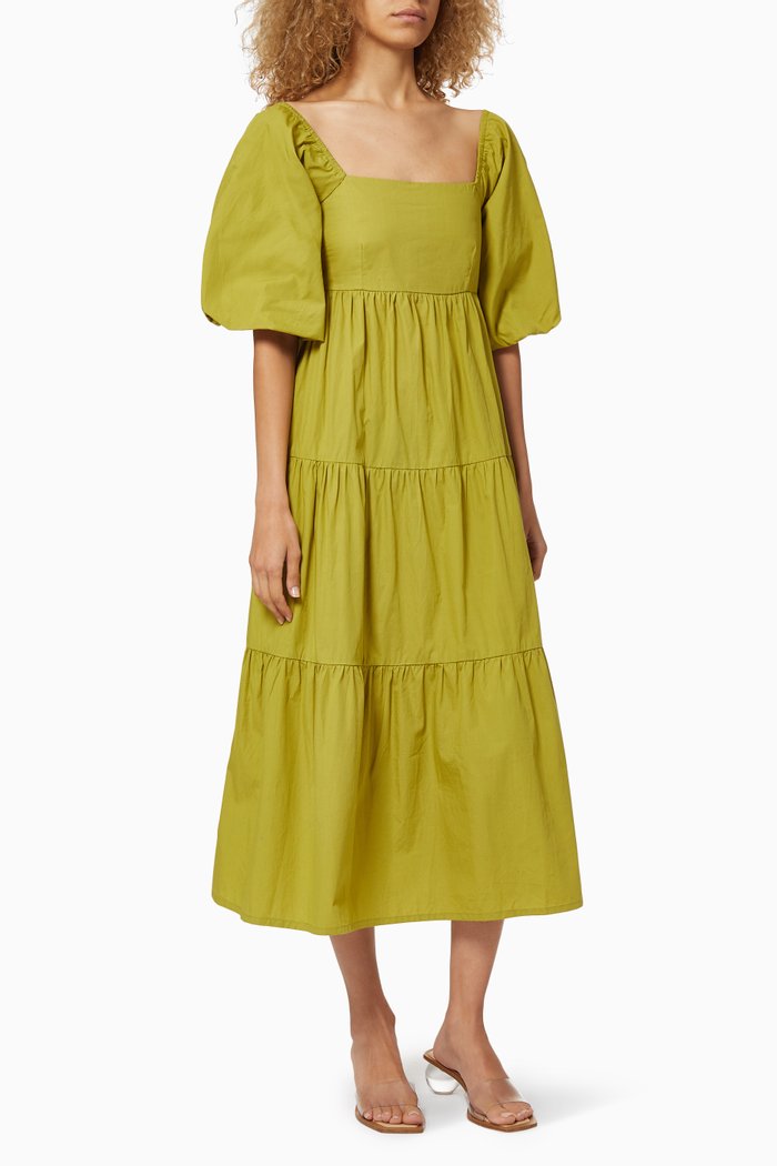 

Kiona Poplin Midi Dress, Green