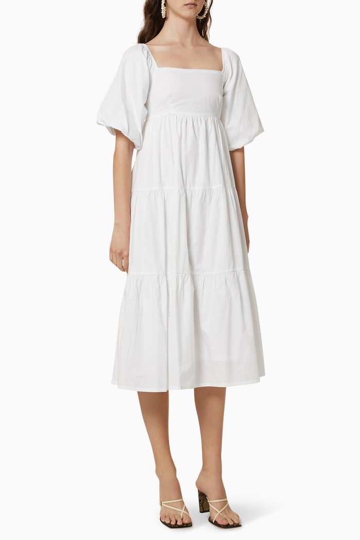 

Kiona Poplin Midi Dress, White