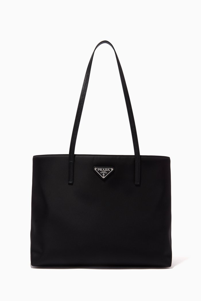 

Triangle Logo Tote Bag in Nylon, Black