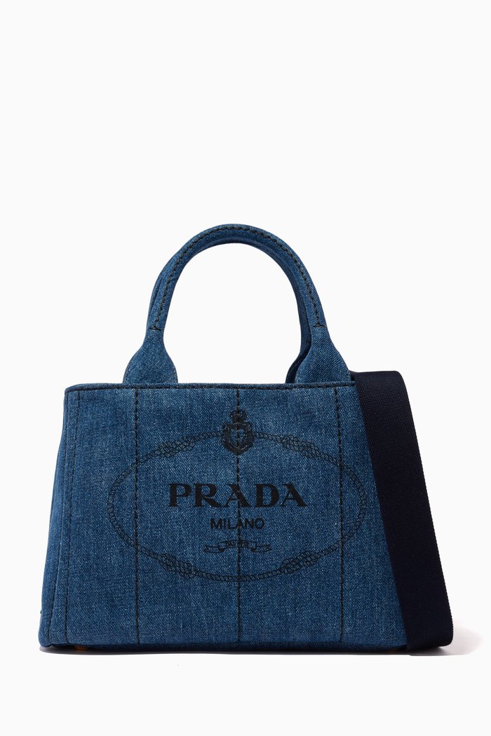 

Giardiniera Shopper Bag in Denim Fabric, Blue