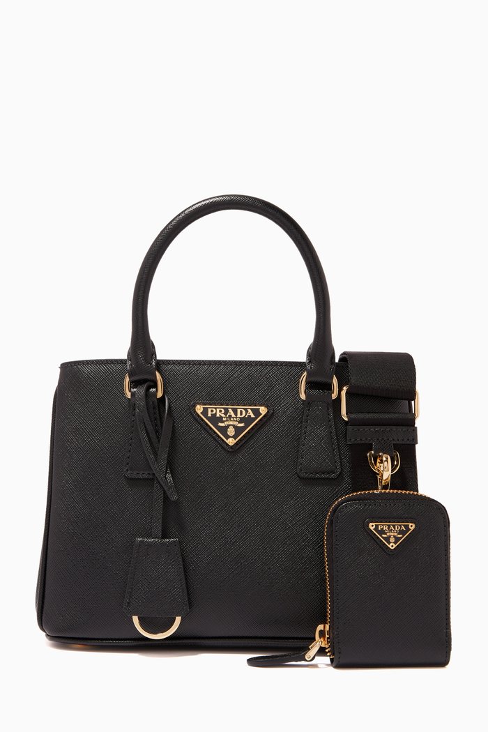 

Micro Galleria Bag in Saffiano Leather, Black