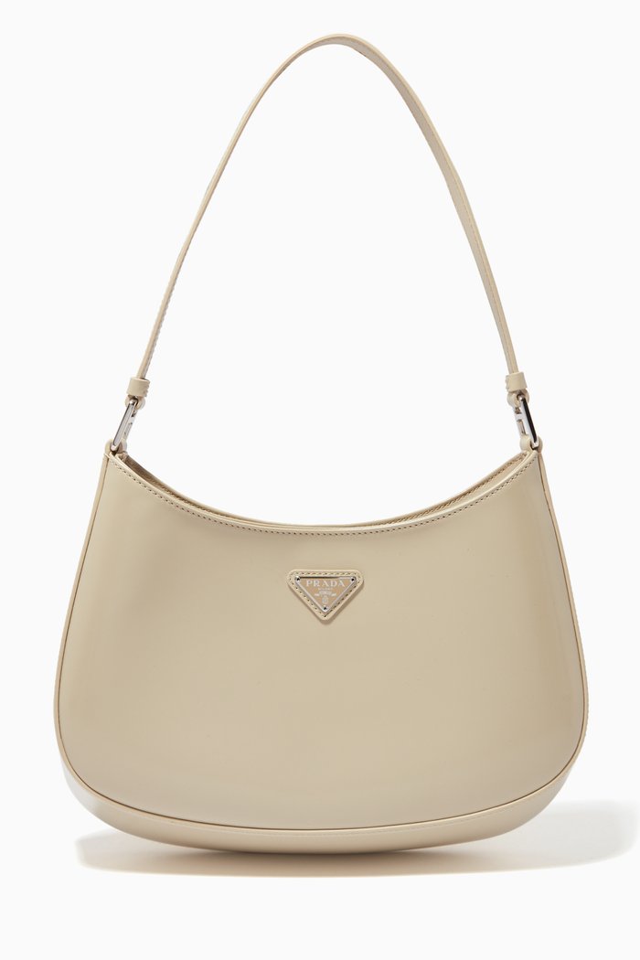 

Cleo Shoulder Bag in Brushed Leather, Neutral