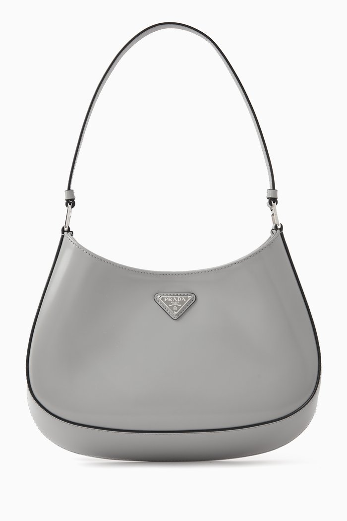 

Cleo Shoulder Bag in Brushed Leather, Grey