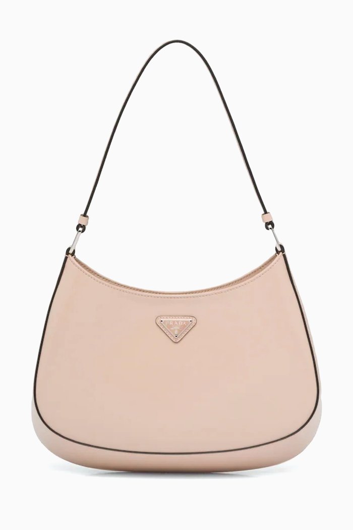 

Cleo Shoulder Bag in Brushed Leather, Pink