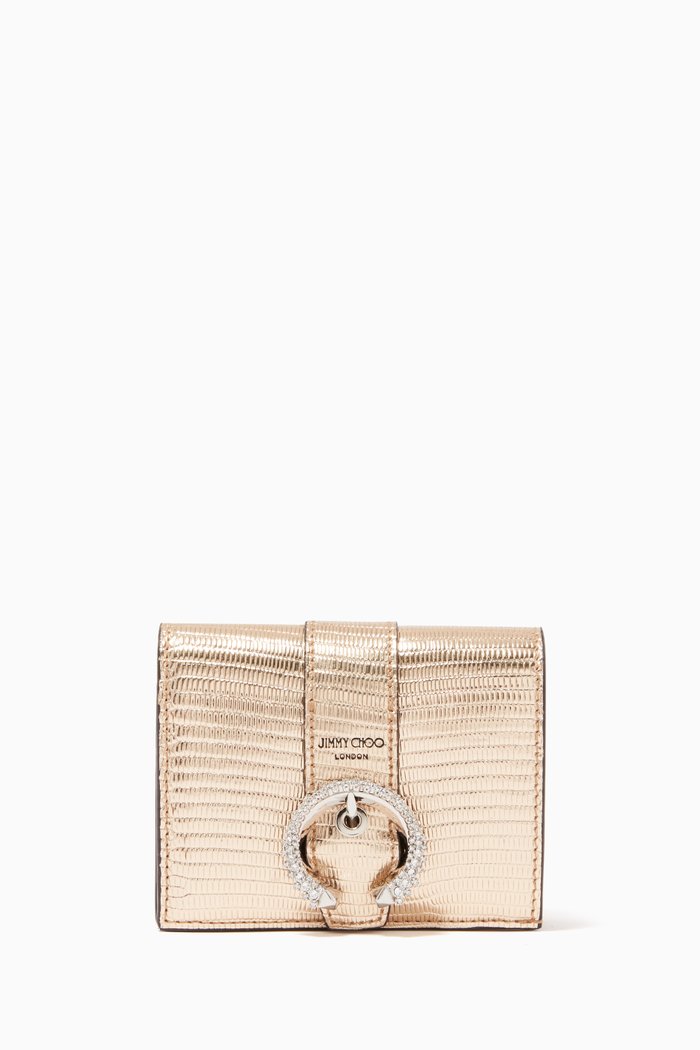 Hanne Wallet in Metallic Leather, Silver
