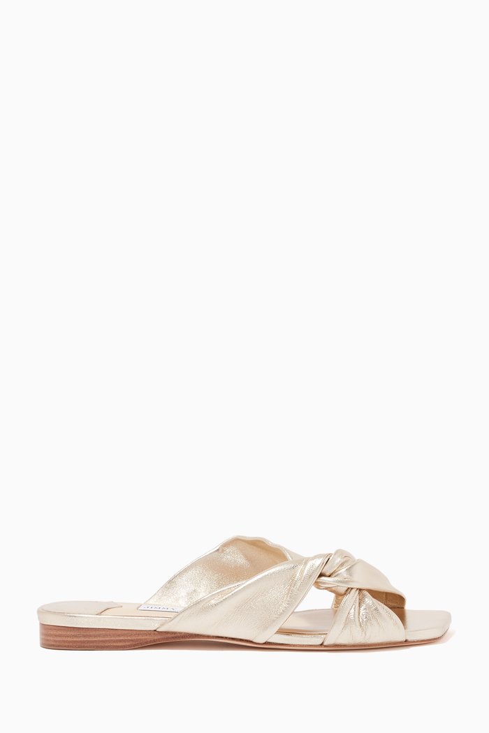 Narisa Flats in Metallic Nappa, Silver