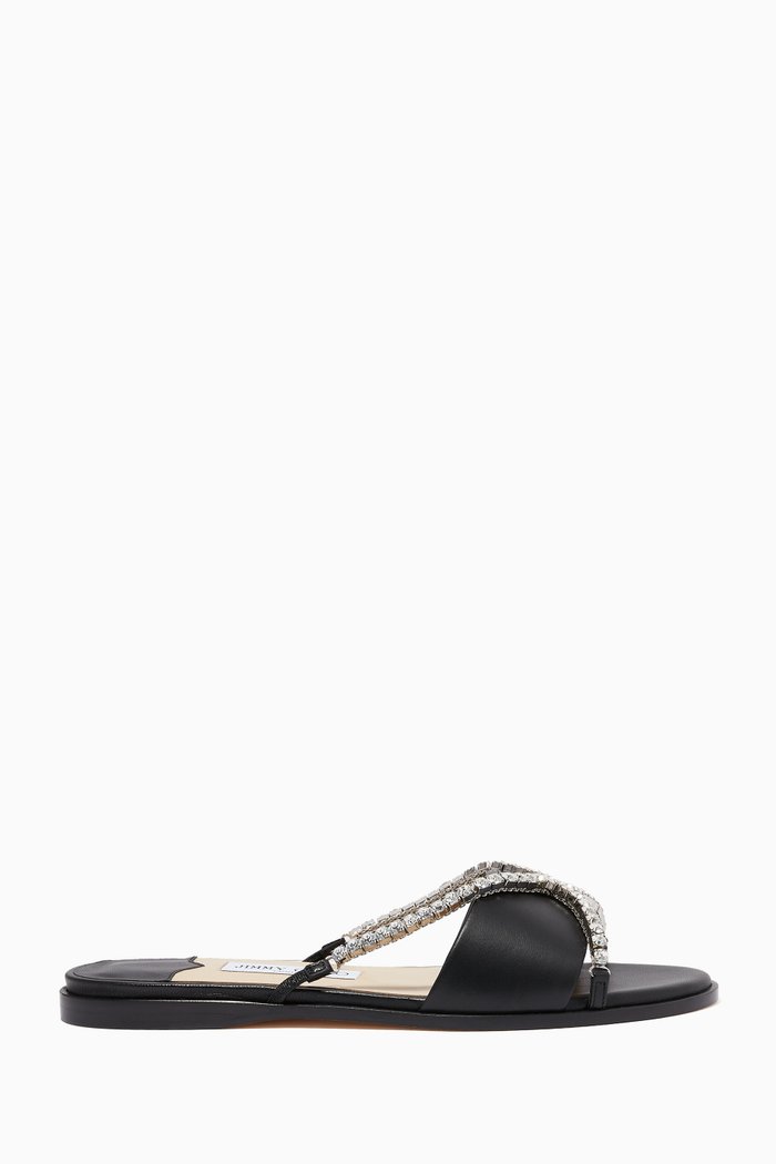 

Aadi Flats in Leather, Black