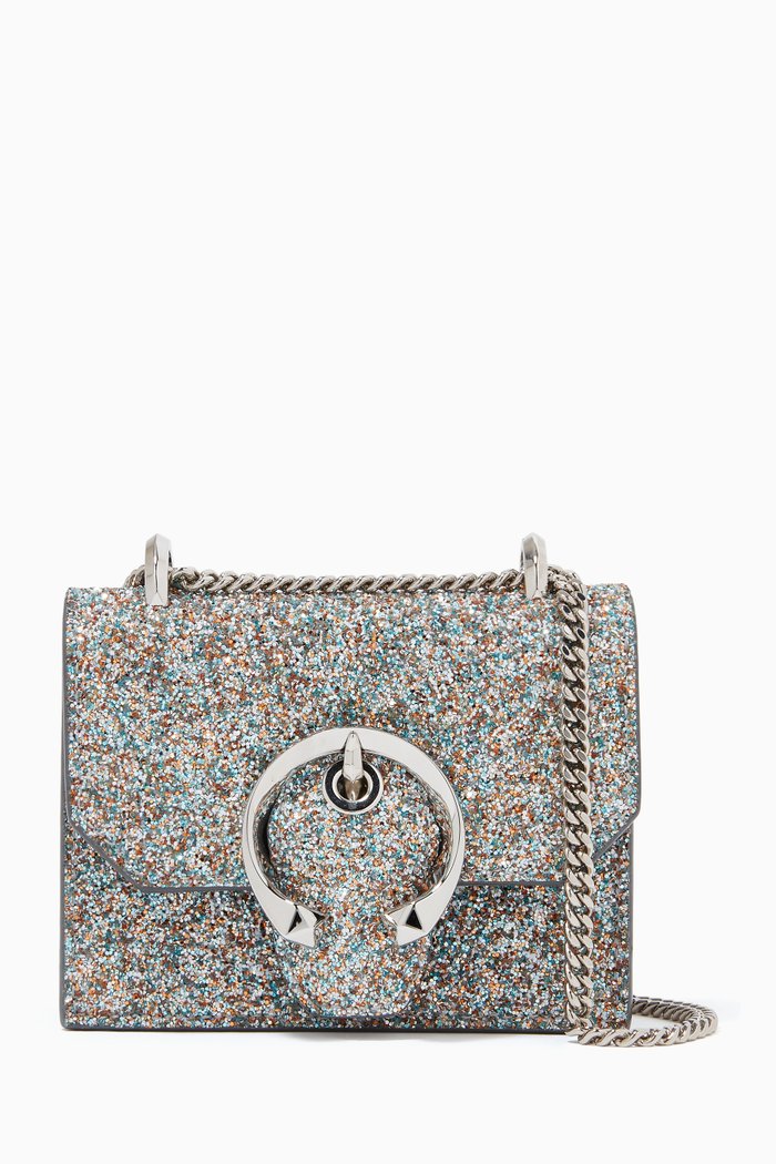 

Mini Paris Bag in Coarse Glitter Fabric, Silver
