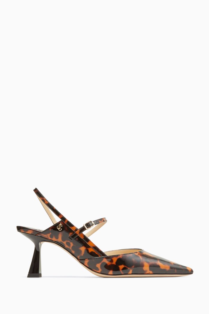 

Ray 65 Slingback Pumps in Tortoiseshell Patent Leather, Brown