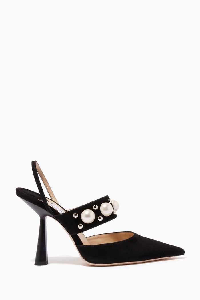 Breslin 100 Slingbacks in Suede, Black