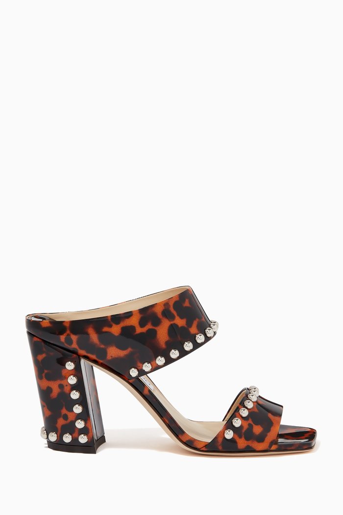 

Matty 85 Sandals in Tortoiseshell Patent, Brown