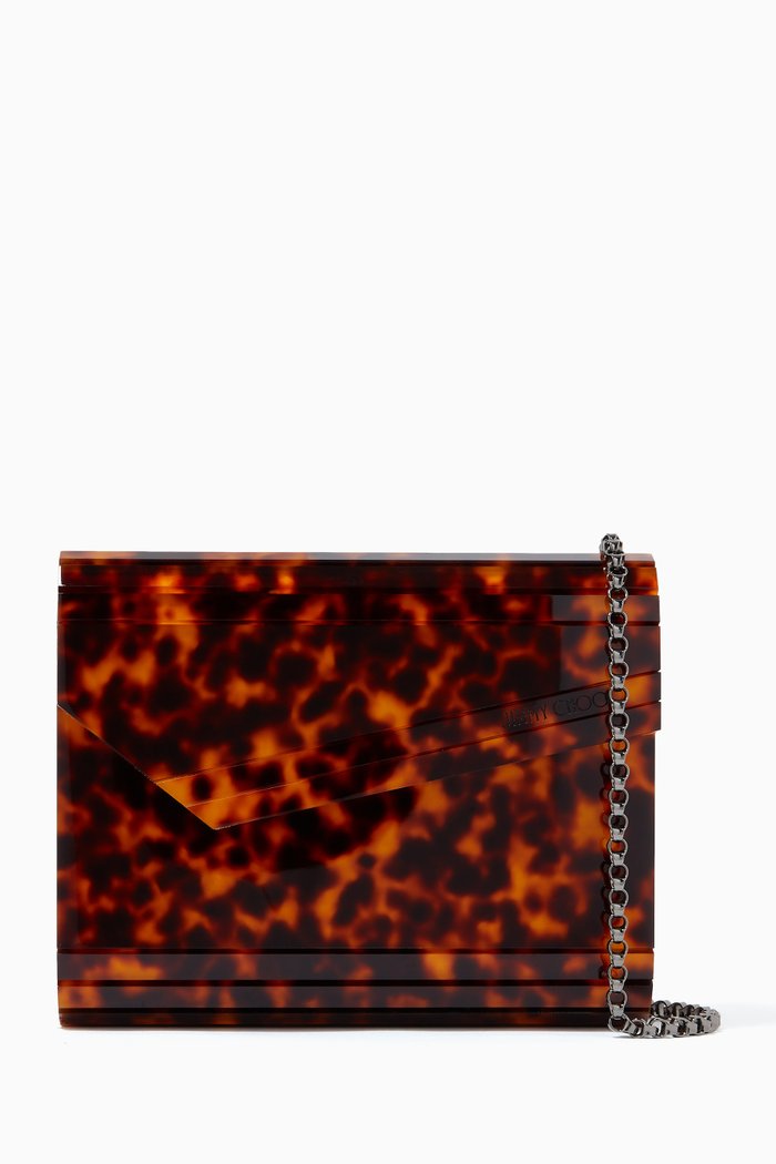 

Candy Clutch Bag in Tortoiseshell Acrylic, Brown