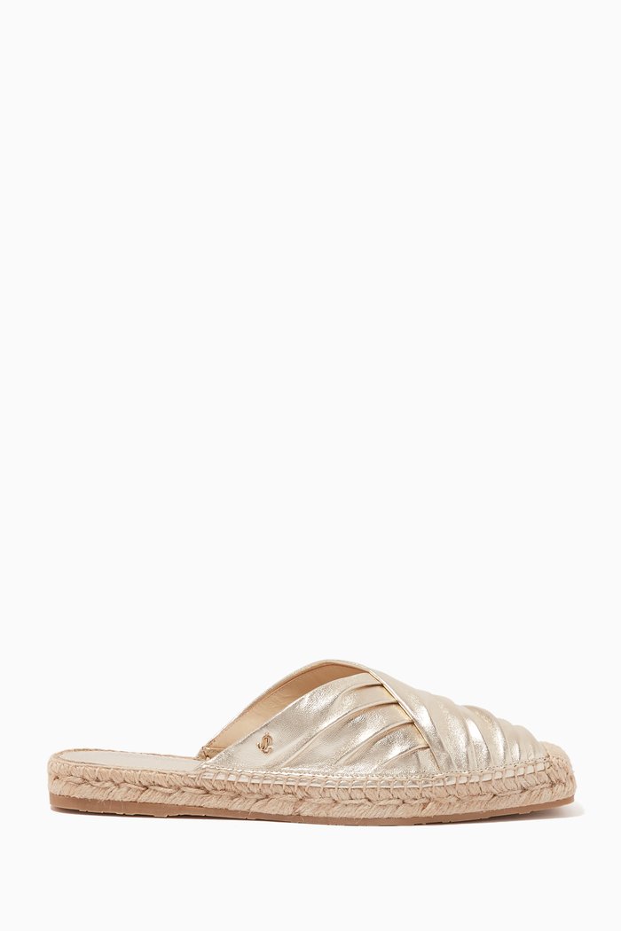 

Des Flat Espadrilles in Metallic Nappa, Silver