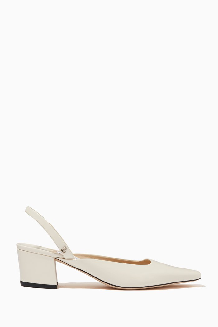 

Gini 45 Slingback Pumps in Liquid Leather, Neutral