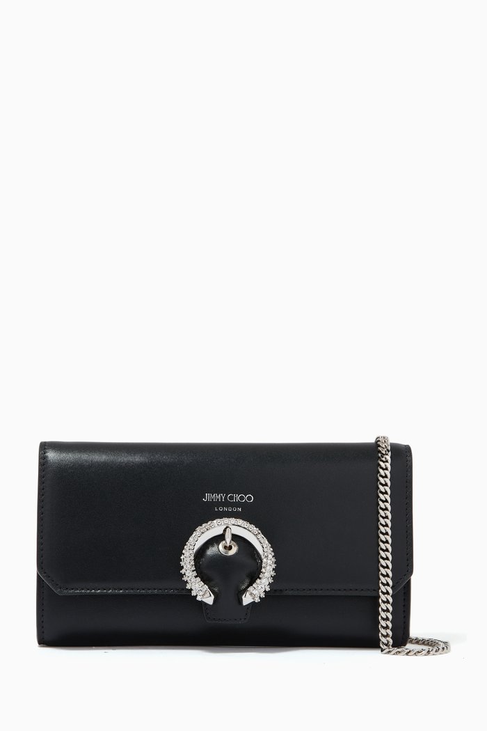 

Wallet with Chain in Leather, Black