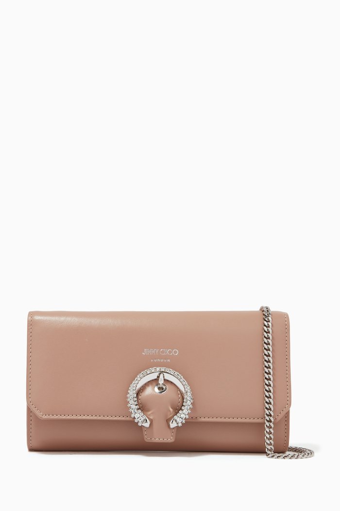 

Wallet with Chain in Leather, Pink