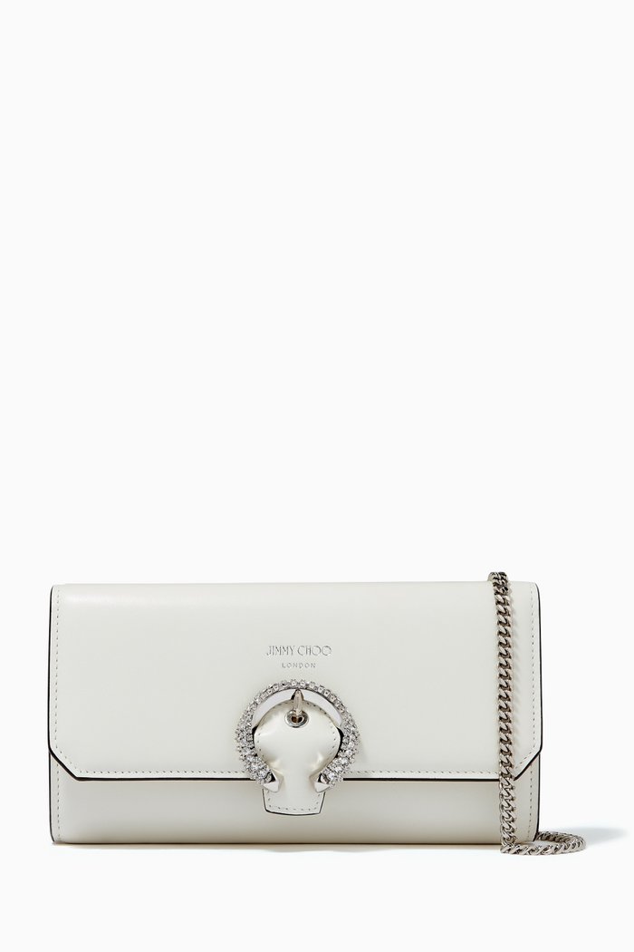 

Wallet with Chain in Leather, White