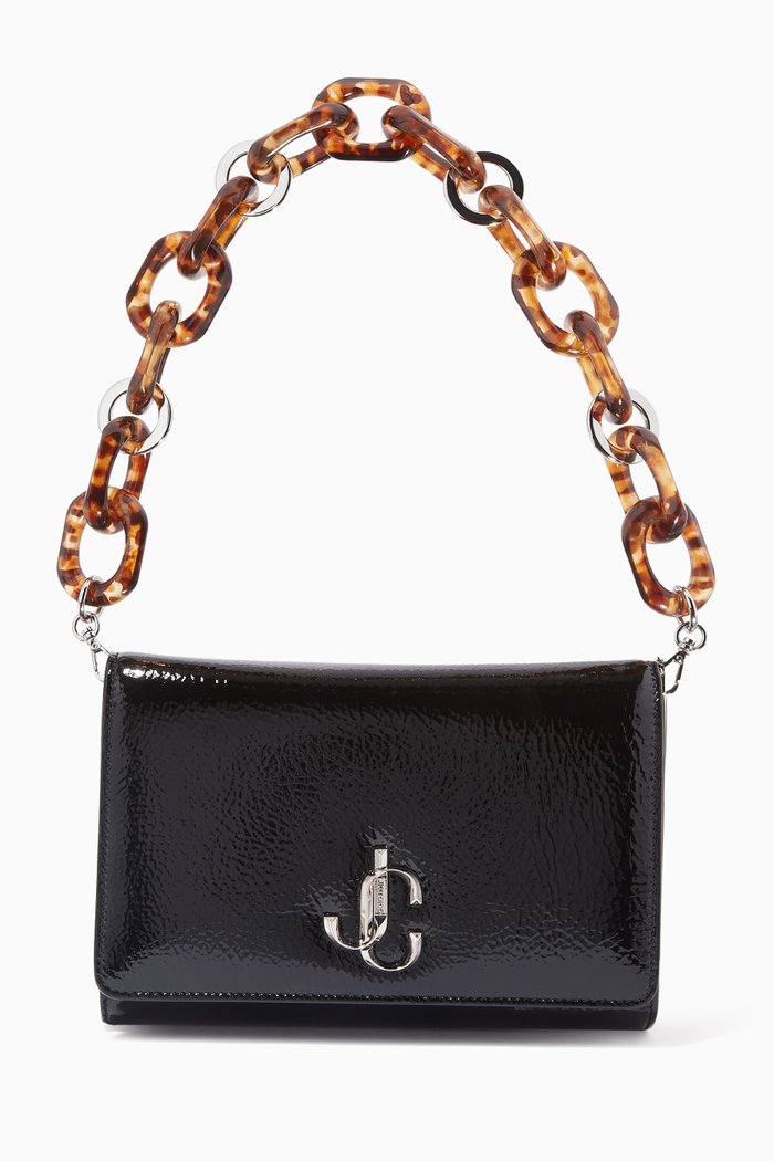 

Varenne Clutch Bag in Patent Leather, Black