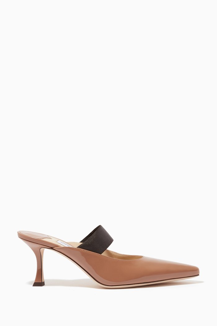 

Saffi 70 Mules in Gel Patent Leather, Pink