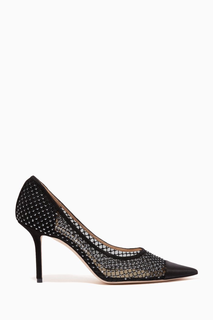 

Love 85 Pumps in Crystal Mesh, Suede & Satin, Black