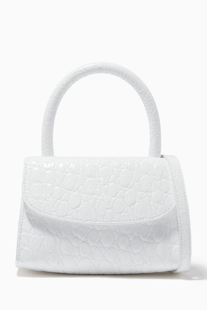 

Mini Bag in Circular Croco Embossed Leather, White