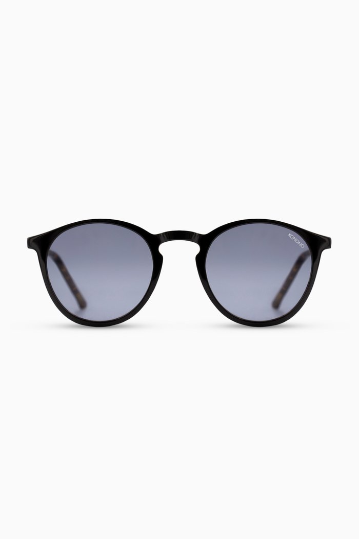 

Aston Tortoise Round Sunglasses in Acetate, Black
