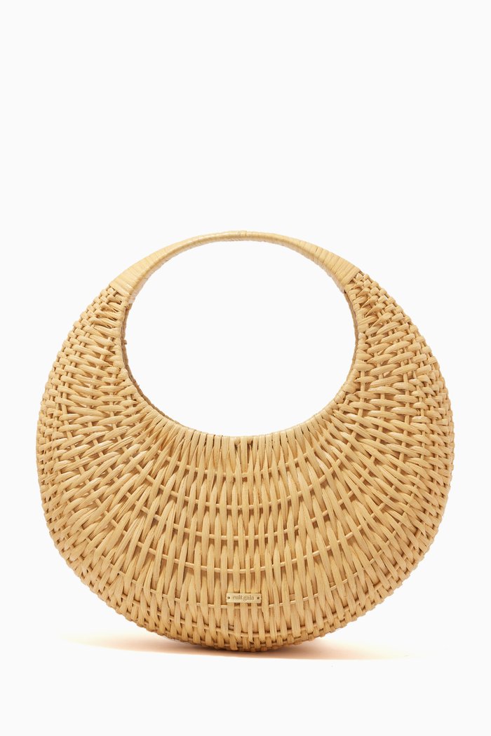 

Taja Top Handle Bag in Rattan, Brown