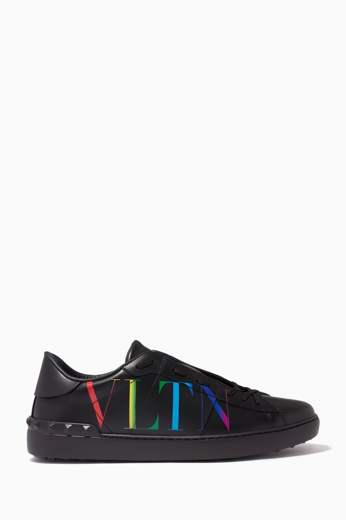 

Valentino Garavani VLTN Open Sneakers in Calfskin, Black