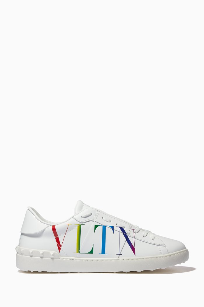 Valentino Garavani VLTN Open Sneakers in Calfskin, White