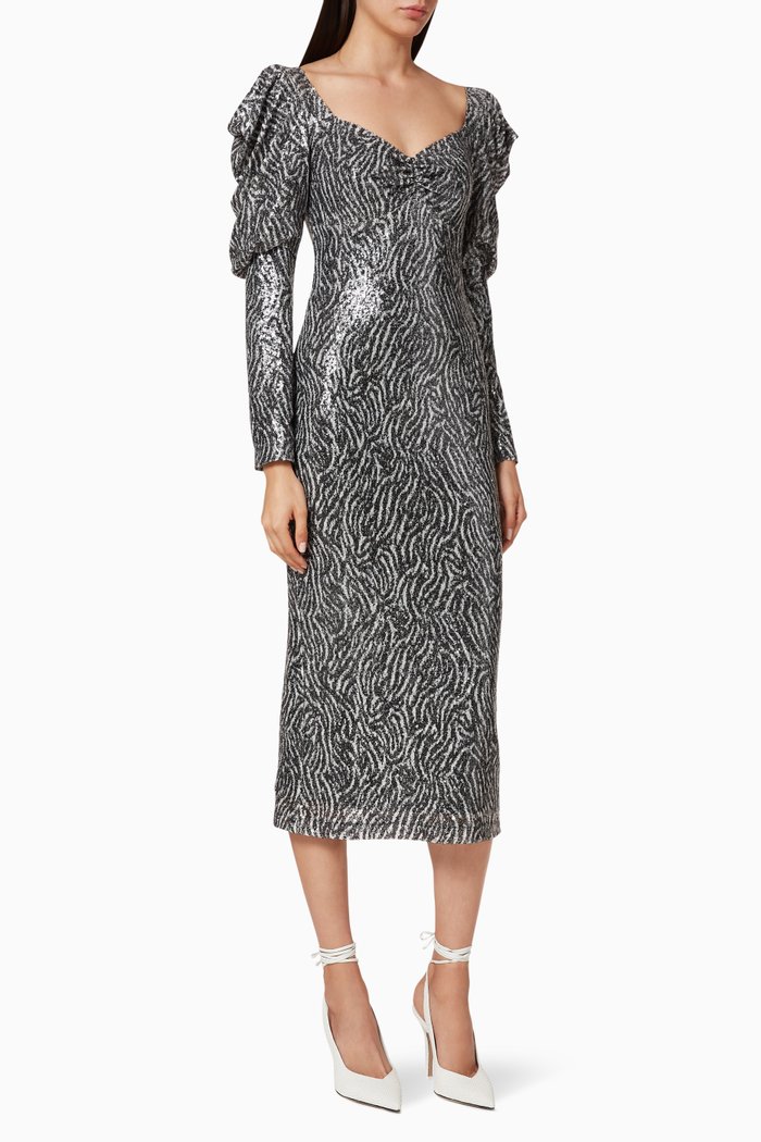 Morag Embellished Midi Dress, Black