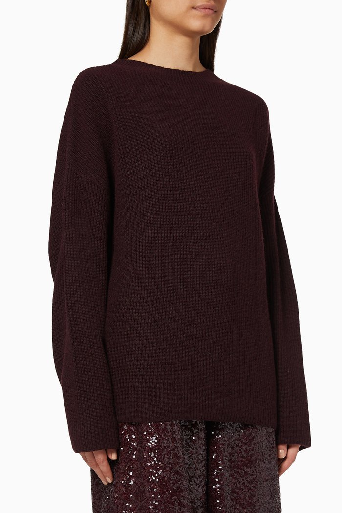 

Millie Tricot Knit Sweater, Burgundy