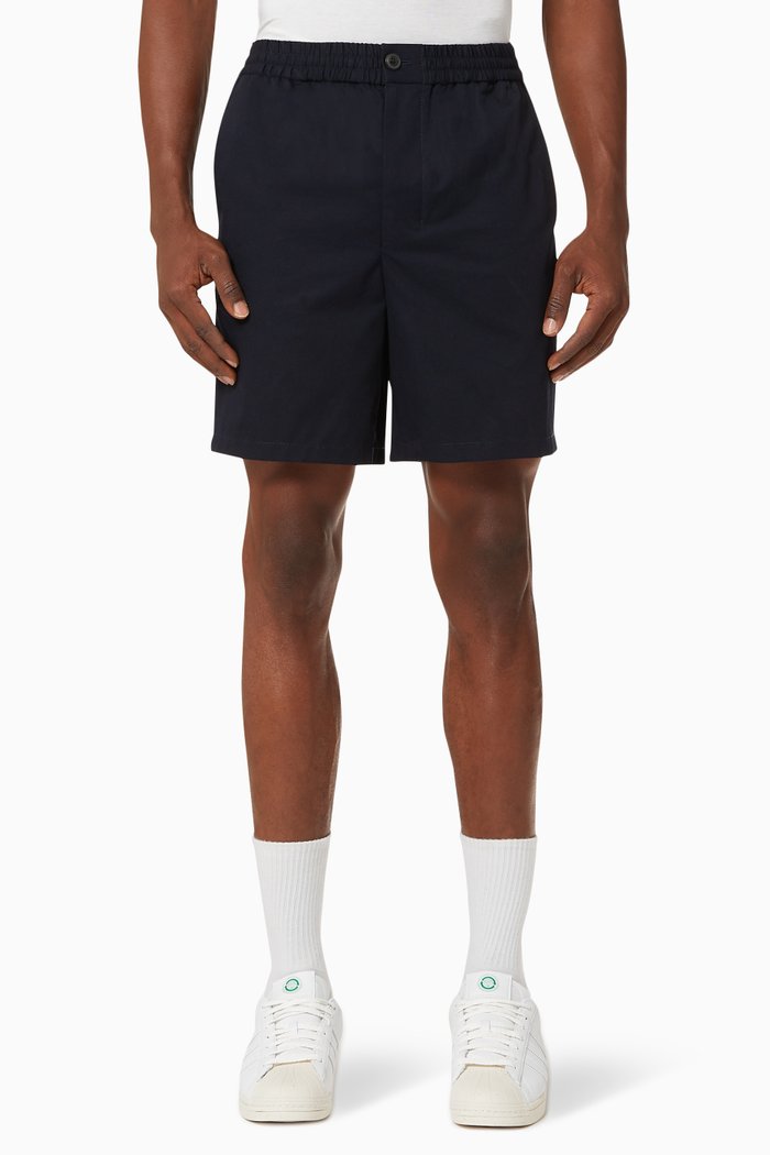 

Cotton Gabardine Bermuda Shorts, Blue