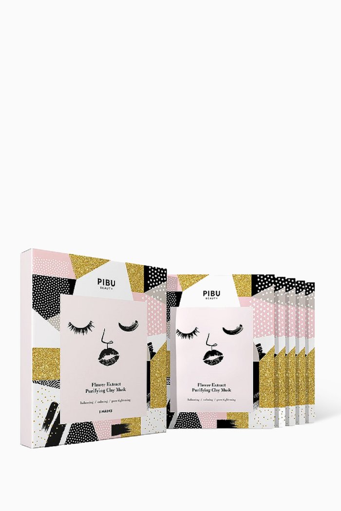 

Flower Extract Purifying Clay Sheet Mask Set, 5 x 18g, Multicolour
