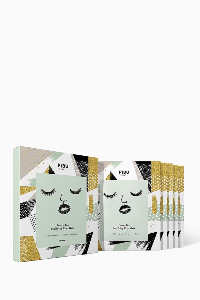 

Green Tea Purifying Clay Sheet Mask Set, 5 x 18g, Multicolour