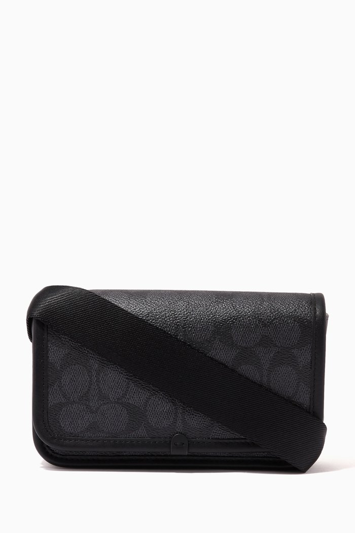 

Charter Phone Crossbody Bag in Signature Canvas, Grey